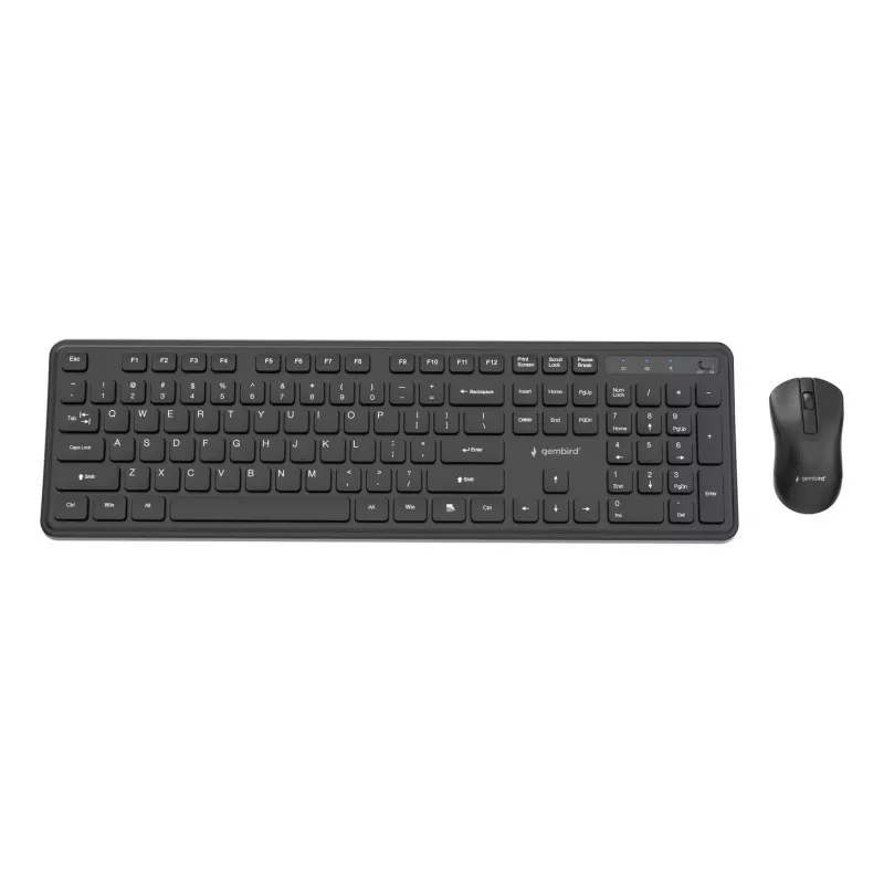 Gembird KBS-WPS-01 bezprzewodowy zestaw klawiatura i mysz, układ angielski, czarny