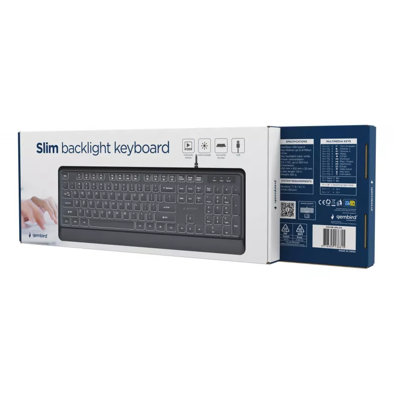 Klawiatura multimedialna USB ENG/CZARNA KB-UML-04 Gembird