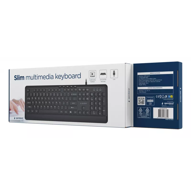 Klawiatura multimedialna USB ENG/CZARNA KB-MCH-05 Gembird