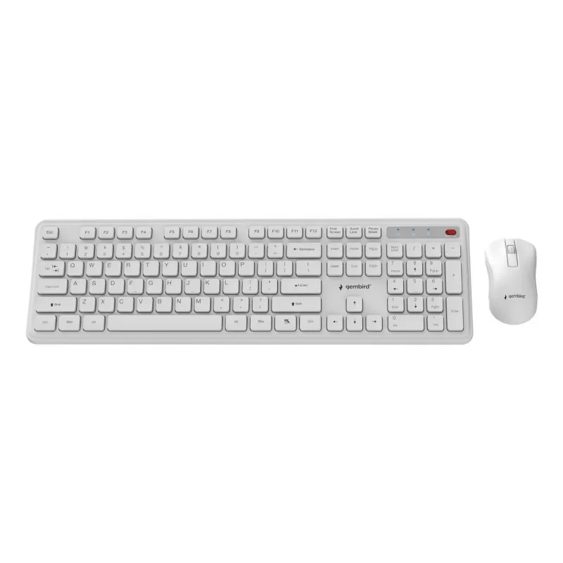 Klawiatura +MYSZ Bezprzewodowa ENG/BIAŁA KBS-WPS-01-W Gembird