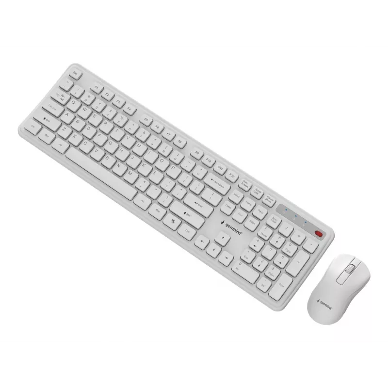 Klawiatura +MYSZ Bezprzewodowa ENG/BIAŁA KBS-WPS-01-W Gembird