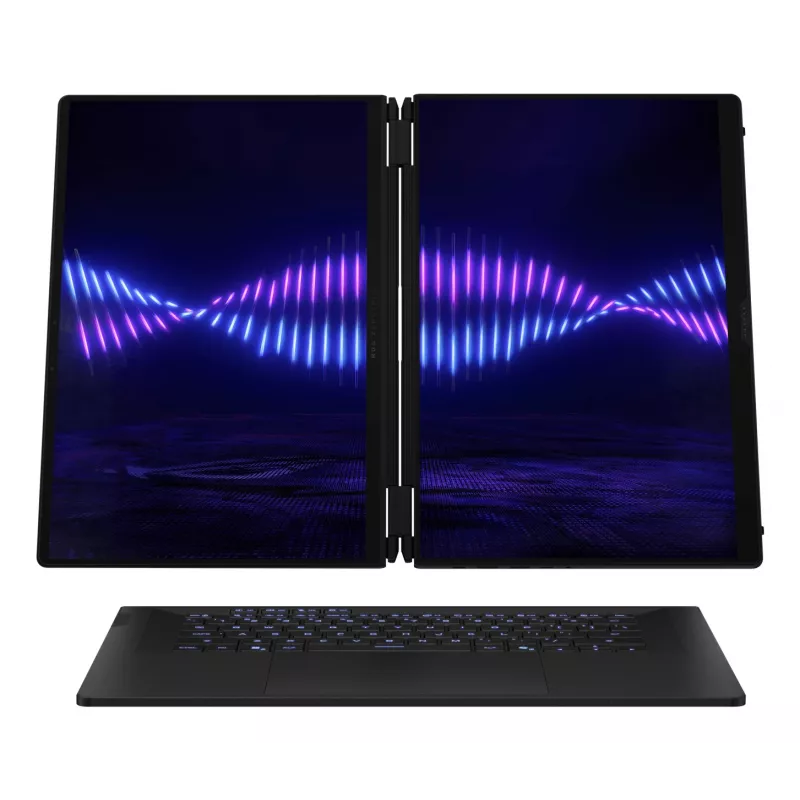 ASUS ROG Zephyrus Duo GX651AX-SR005X Intel Core Ultra 9 386H Hybrid (2-w-1) 40.6 cm (16 cali) Dotykowy WQXGA+ 64 GB LPDDR5x-SDRAM 2 TB SSD NVIDIA GeForce RTX 5090 Wi-Fi 7 (802.11be) Windows 11 Pro Szary