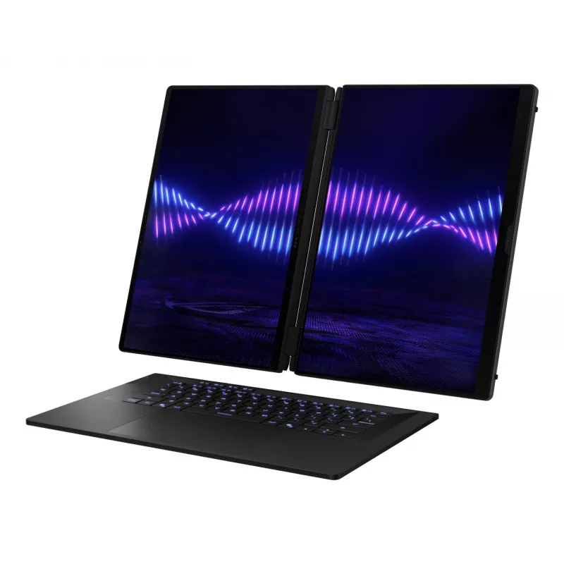 ASUS ROG Zephyrus Duo GX651AX-SR005X Intel Core Ultra 9 386H Hybrid (2-w-1) 40.6 cm (16 cali) Dotykowy WQXGA+ 64 GB LPDDR5x-SDRAM 2 TB SSD NVIDIA GeForce RTX 5090 Wi-Fi 7 (802.11be) Windows 11 Pro Szary