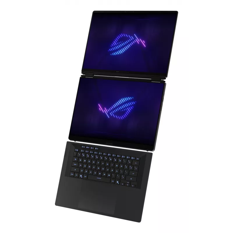 ASUS ROG Zephyrus Duo GX651AX-SR005X Intel Core Ultra 9 386H Hybrid (2-w-1) 40.6 cm (16 cali) Dotykowy WQXGA+ 64 GB LPDDR5x-SDRAM 2 TB SSD NVIDIA GeForce RTX 5090 Wi-Fi 7 (802.11be) Windows 11 Pro Szary
