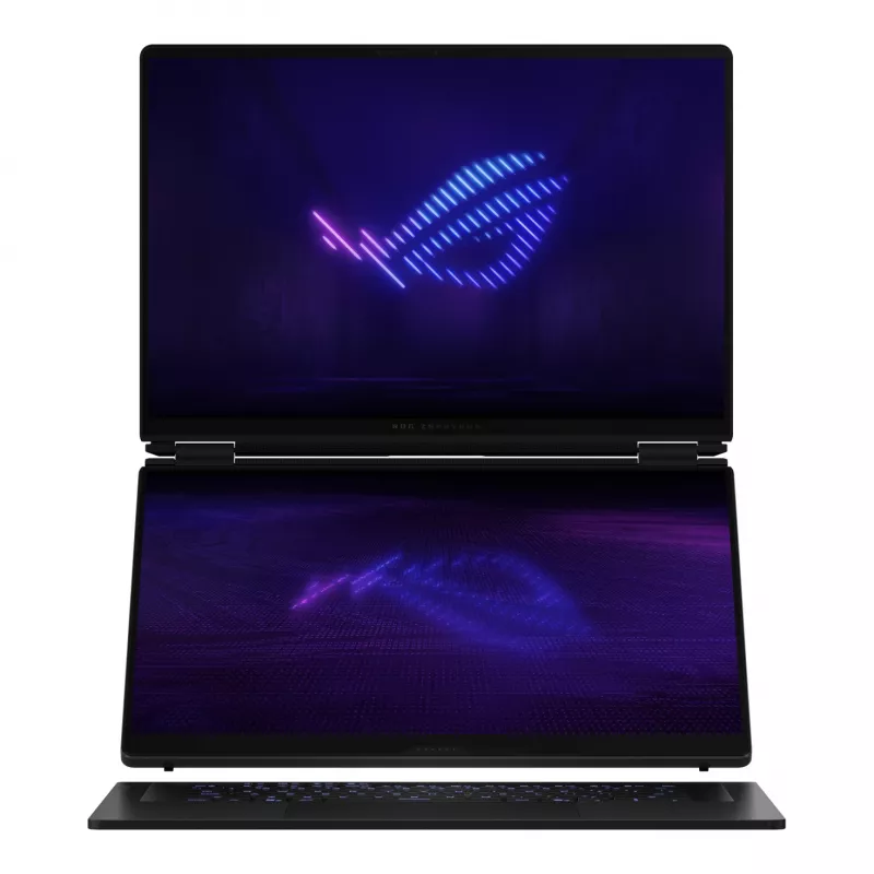 ASUS ROG Zephyrus Duo GX651AX-SR005X Intel Core Ultra 9 386H Hybrid (2-w-1) 40.6 cm (16 cali) Dotykowy WQXGA+ 64 GB LPDDR5x-SDRAM 2 TB SSD NVIDIA GeForce RTX 5090 Wi-Fi 7 (802.11be) Windows 11 Pro Szary
