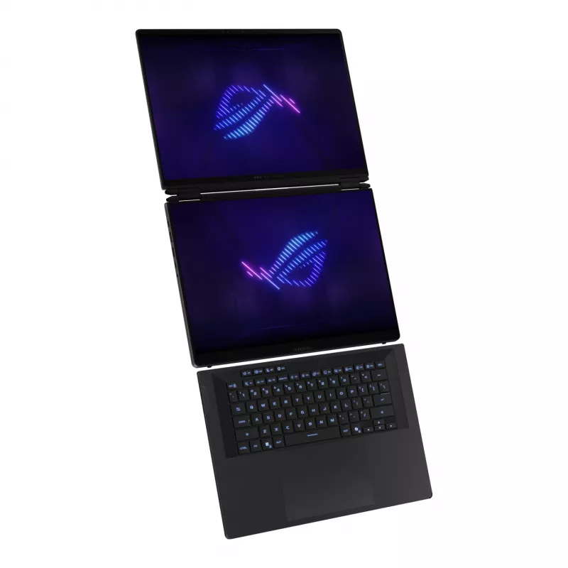 ASUS ROG Zephyrus Duo GX651AX-SR005X Intel Core Ultra 9 386H Hybrid (2-w-1) 40.6 cm (16 cali) Dotykowy WQXGA+ 64 GB LPDDR5x-SDRAM 2 TB SSD NVIDIA GeForce RTX 5090 Wi-Fi 7 (802.11be) Windows 11 Pro Szary