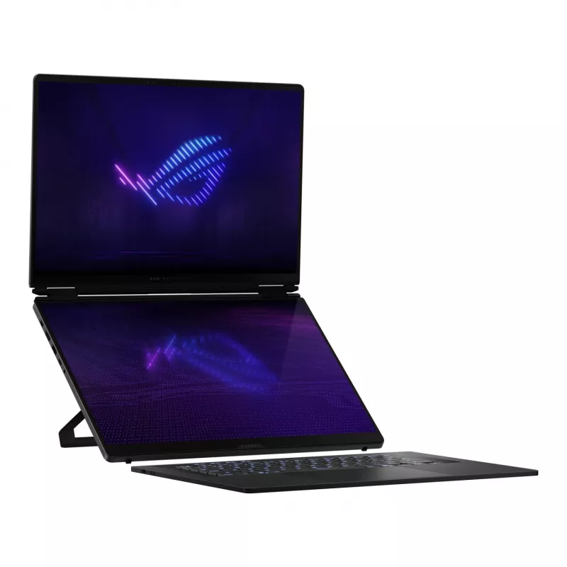 ASUS ROG Zephyrus Duo GX651AX-SR005X Intel Core Ultra 9 386H Hybrid (2-w-1) 40.6 cm (16 cali) Dotykowy WQXGA+ 64 GB LPDDR5x-SDRAM 2 TB SSD NVIDIA GeForce RTX 5090 Wi-Fi 7 (802.11be) Windows 11 Pro Szary