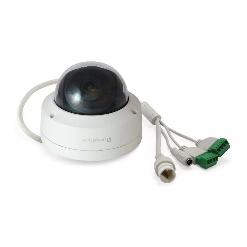 LevelOne GEMINI Fixed Dome IP sieciowy Camera, 4-Megapikselowa, H.265, 802.3af PoE, diody IR, wewnątrz/na zewnątrz