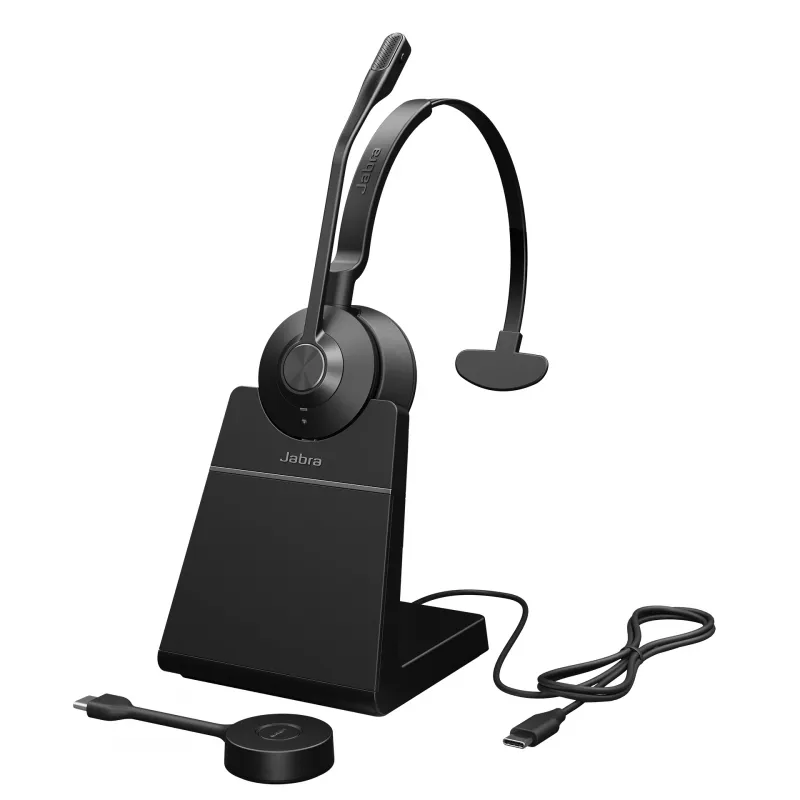Jabra Engage 55 - USB-C UC Mono Stand, EMEA/APAC, Bezprzewodowy, Biuro/Call center, 57 g, Zestaw słuchawkowy, Czarny