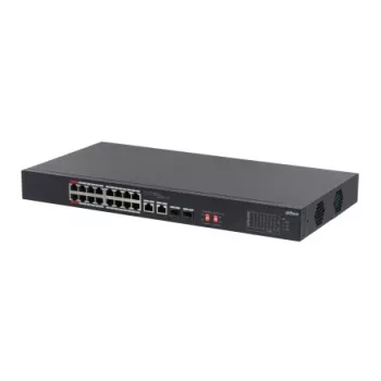 Dahua Technology PoE S3218-16ET-135 przełącznik sieciowy Niezarządzalny L2 Gigabit Ethernet (10/100/1000) Power over Ethernet (PoE) 1U Czarny