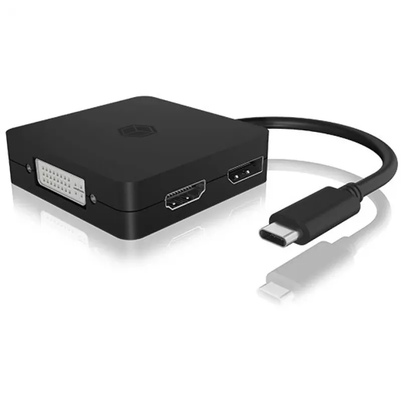 ICY BOX IB-DK1104-C 4w1, HDMI,DP,DVI-D,VGA