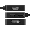 ICY BOX IB-DK1104-C 4w1, HDMI,DP,DVI-D,VGA
