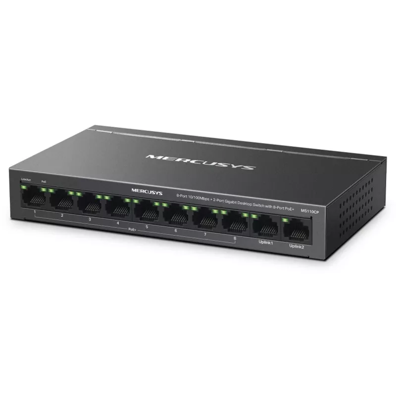 Mercusys MS110CP przełącznik sieciowy z obsługą PoE, czarny