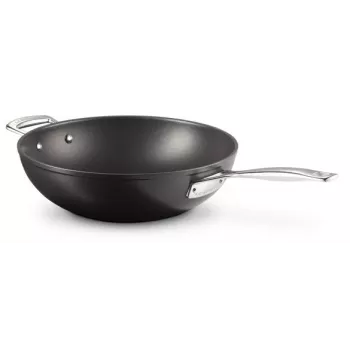 Le Creuset Toughened Non-Stick wok do stir-fry 30 cm czarny/srebrny