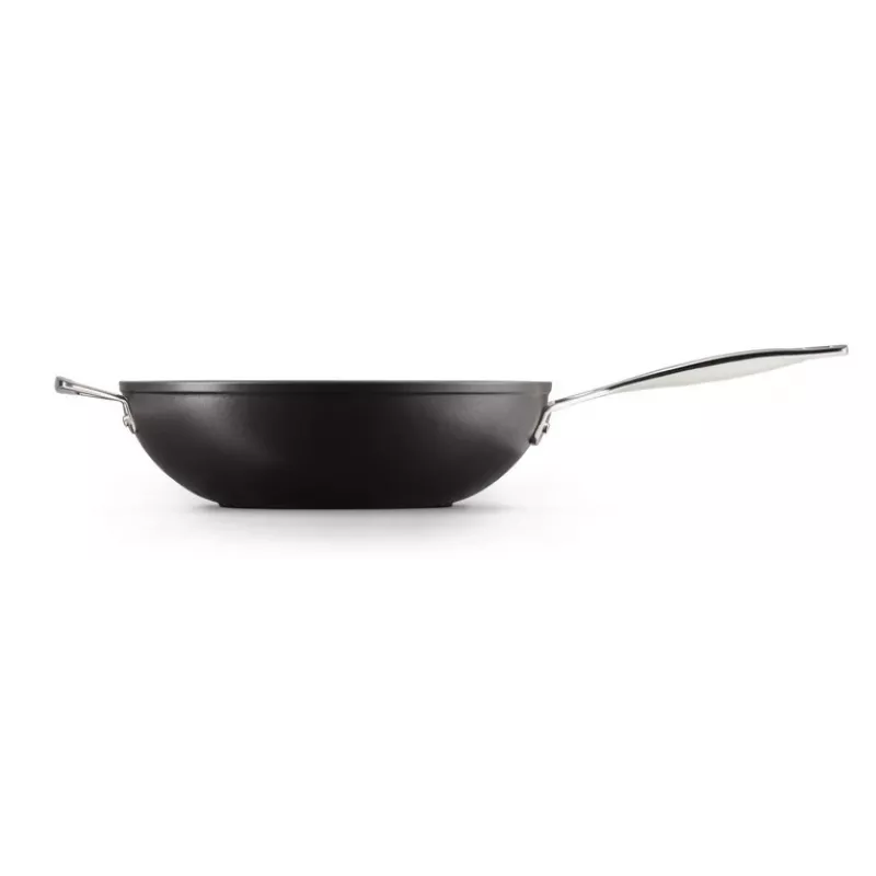 Le Creuset Toughened Non-Stick wok do stir-fry 30 cm czarny/srebrny