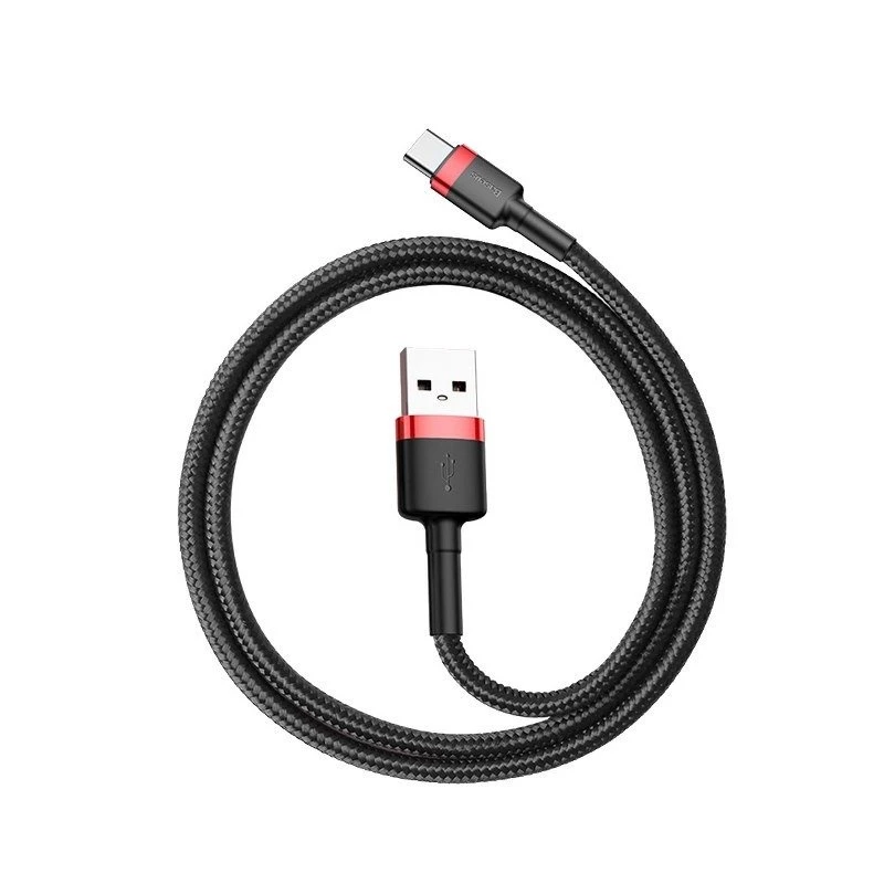 Kabel USB-C Baseus Cafule 2A 3m (czarno-czerwony)