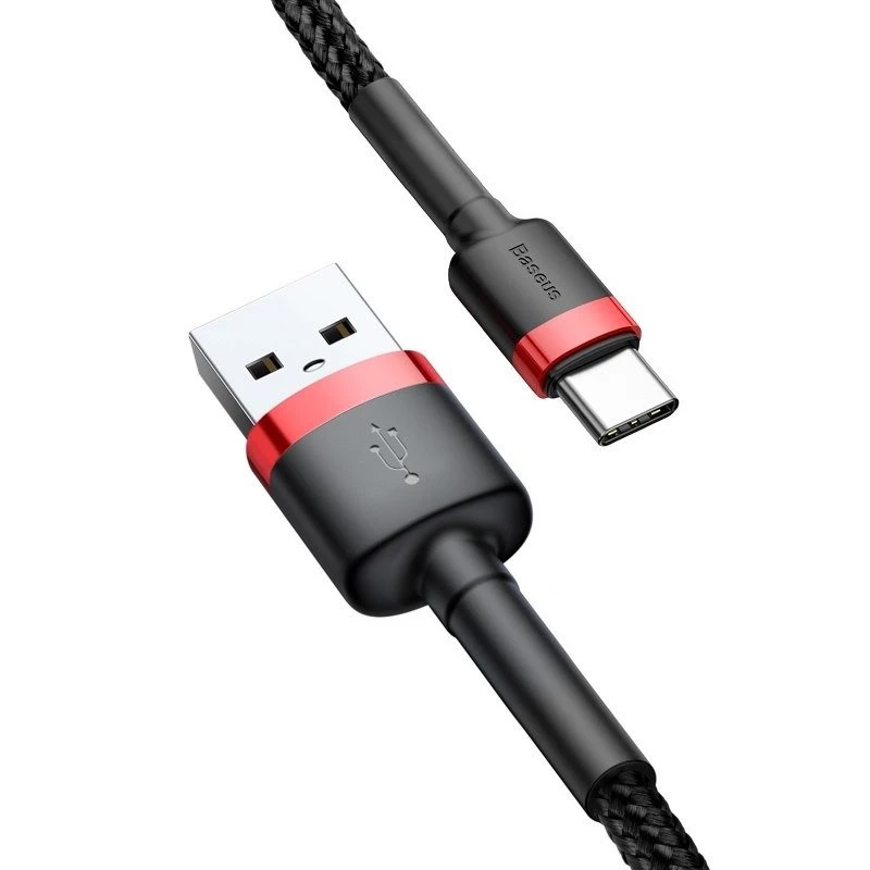 Kabel USB-C Baseus Cafule 2A 3m (czarno-czerwony)
