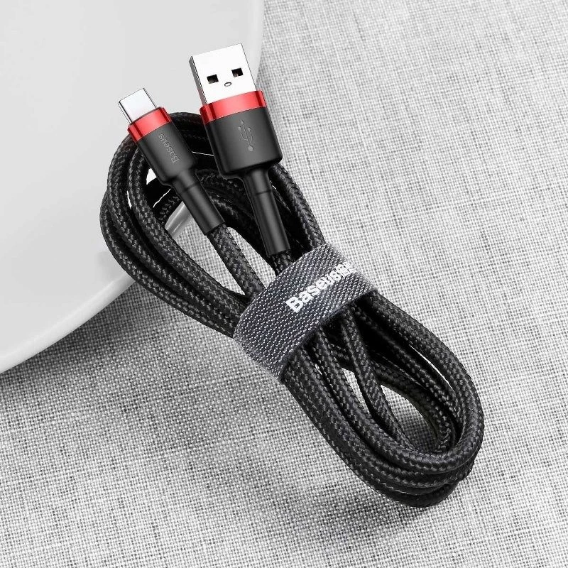 Kabel USB-C Baseus Cafule 2A 3m (czarno-czerwony)