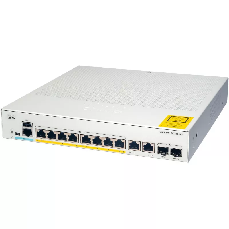 Cisco - Catalyst 1000-8T-2G-L - Switch - zarządzany - 8 x 10/100/1000 + 2 x Combo Gigabit SFP (Uplink)