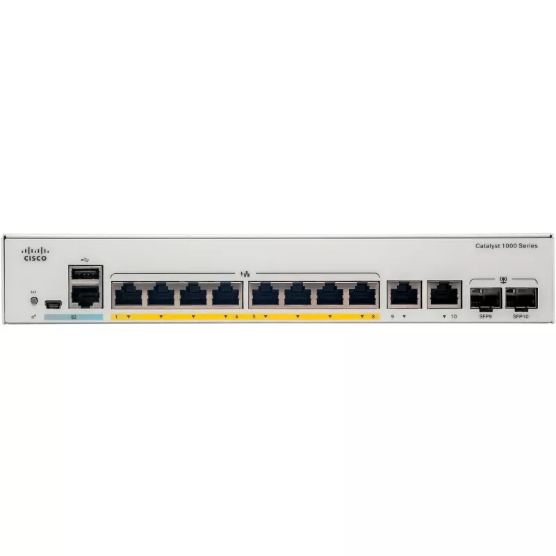 Cisco - Catalyst 1000-8T-2G-L - Switch - zarządzany - 8 x 10/100/1000 + 2 x Combo Gigabit SFP (Uplink)