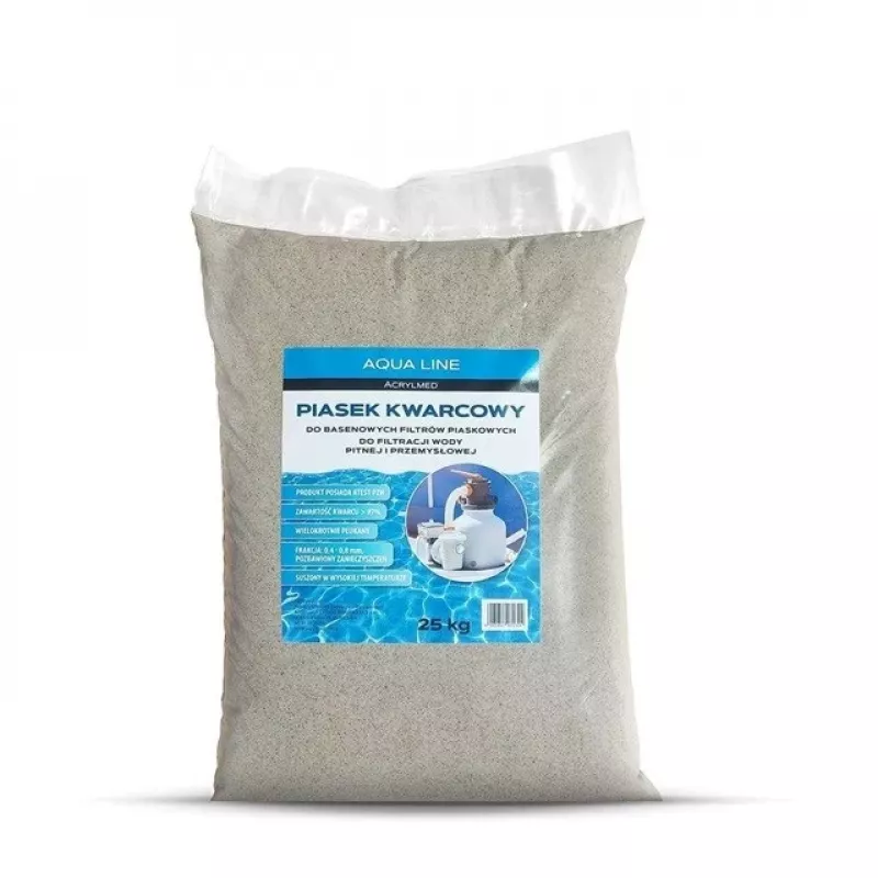 Piasek kwarcowy Acrylmed do filtrów basenowych, 25 kg