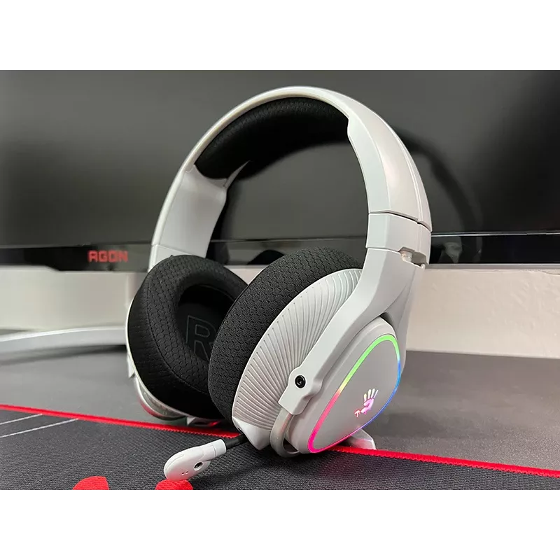 A4Tech 47752 Bloody MR710 RGB Gaming Bezprzewodowy Zestaw Słuchawkowy, Szary