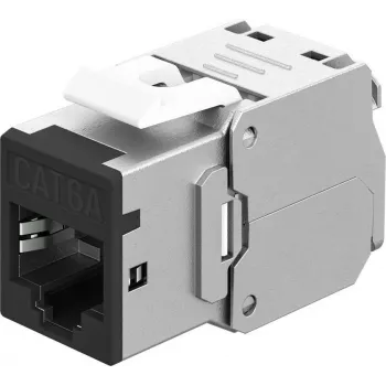 Goobay Keystone-Module RJ45 CAT 6A, STP, cienki, Czarny (77943)