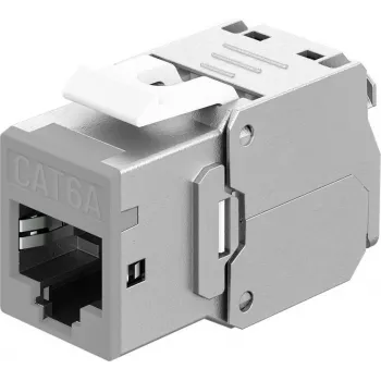 Goobay Keystone-Module RJ45 CAT 6A, STP, cienki, Light szary (77946)