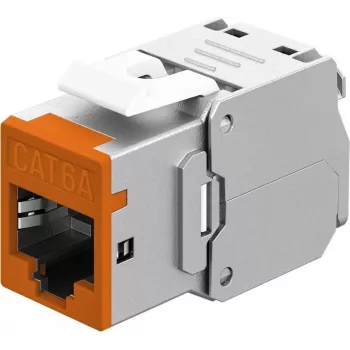 Goobay Keystone-Module RJ45 CAT 6A, STP, cienki, pomarańczowy (77947)