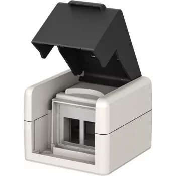 Goobay Outdoor-Surface-Mount Box IP44, 2x Keystone-Ports, (79169)