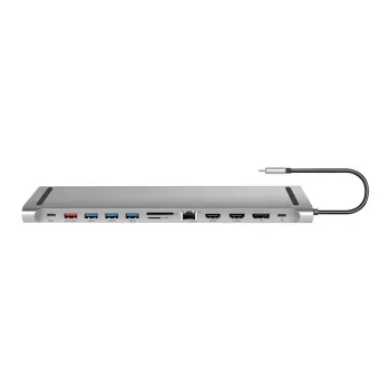 Stacja dokująca USB 3.2 USB-C, 12 portów, PD