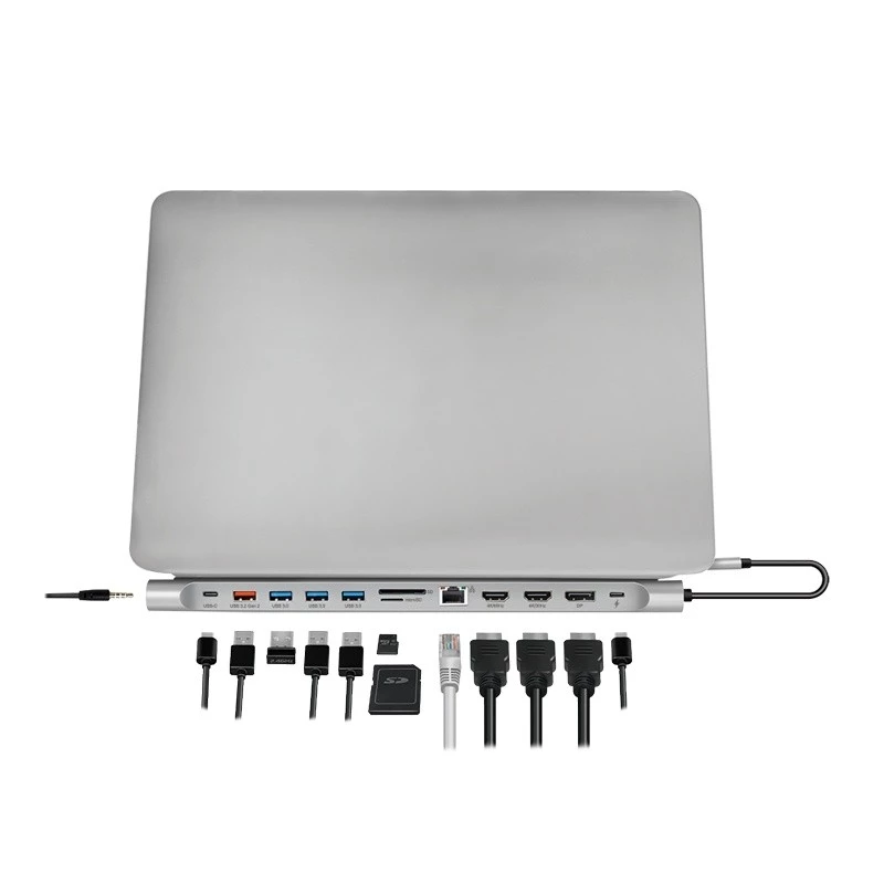Stacja dokująca USB 3.2 USB-C, 12 portów, PD