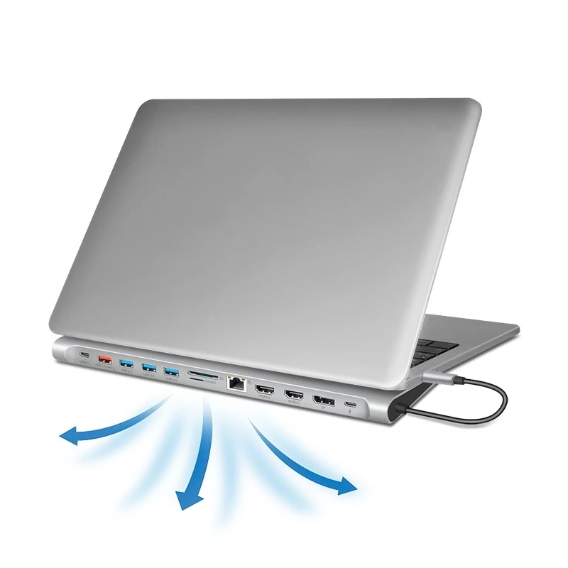 Stacja dokująca USB 3.2 USB-C, 12 portów, PD