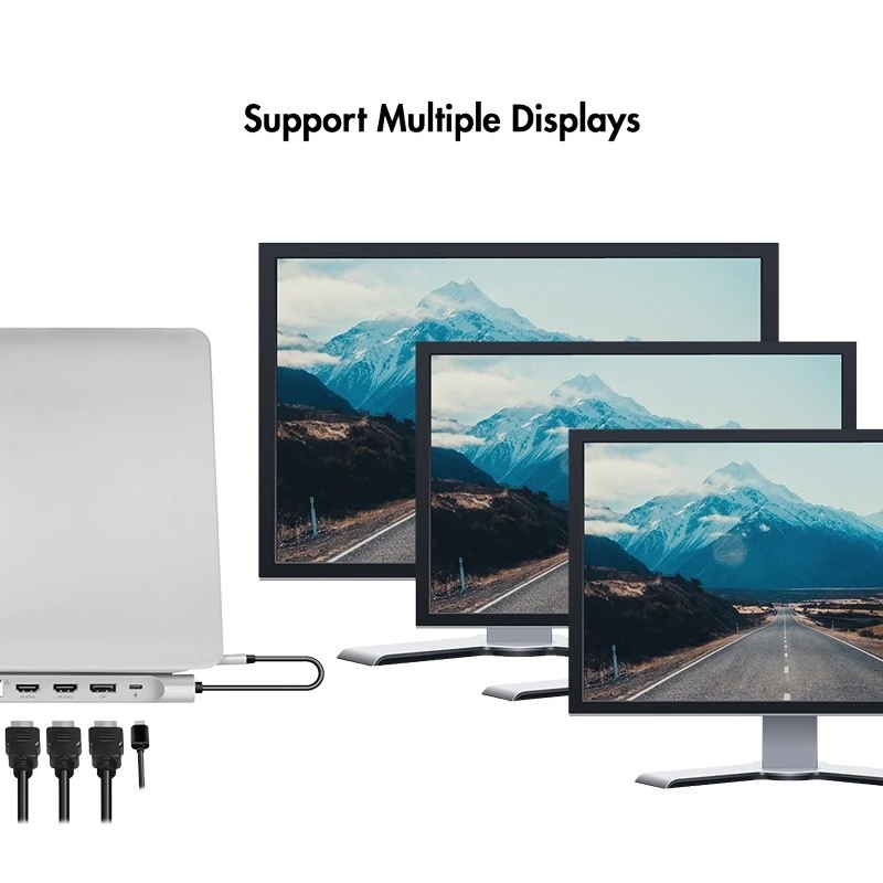 Stacja dokująca USB 3.2 USB-C, 12 portów, PD