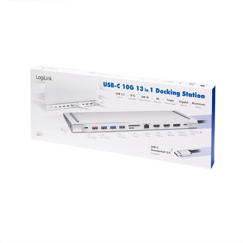 Stacja dokująca USB 3.2 USB-C, 12 portów, PD