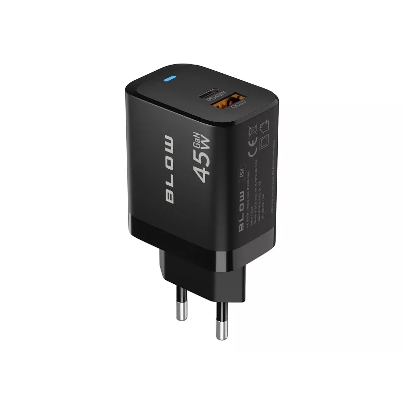 Ładowarka ścienna USB-A USB-C PD 45W + kabel
