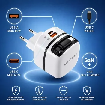 Ładowarka USB C 65W GaN PPS 5V 20V 3A 3.25A