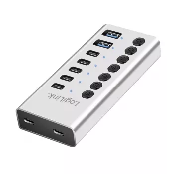 Hub USB 3.2 Gen1 7 portów USB-A/C, przełącznik włącz/wyłącz