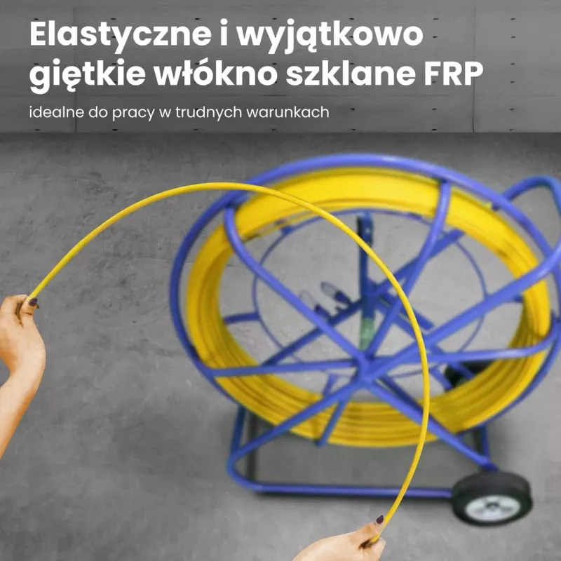 Extralink Pilot pręt do przeciągania kabli 10 mm 150 m włókno szklane FRP, śr. 10 mm, dł. 150 m, żółty