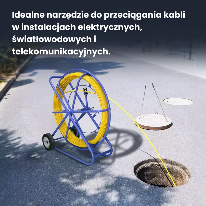 Extralink Pilot pręt do przeciągania kabli 10 mm 150 m włókno szklane FRP, śr. 10 mm, dł. 150 m, żółty