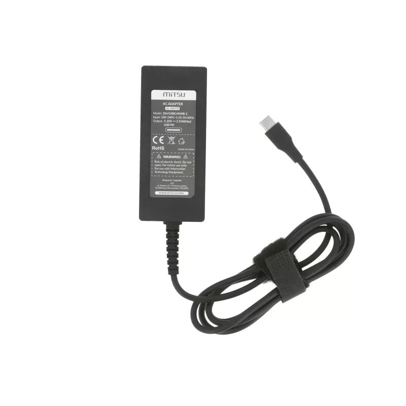 Zasilacz do laptopa 45W USB-C 5V-9V-12V-15V/3A, 20V/2.25A PD