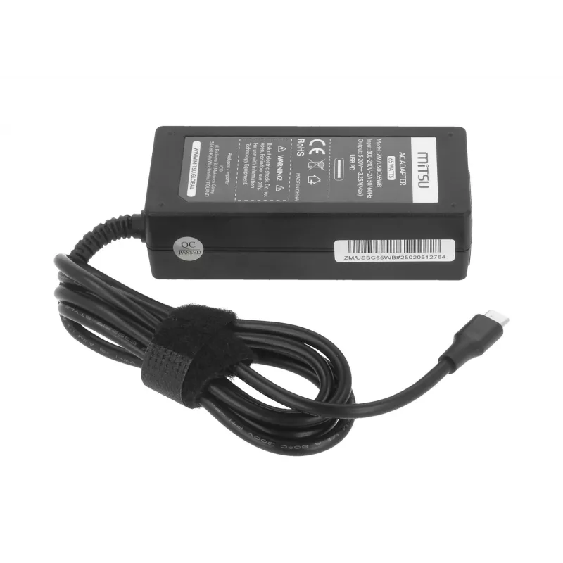 Zasilacz do laptopa 65W USB-C 5V-9V-12V-15V-20V/3A, 20V/3.25A PD
