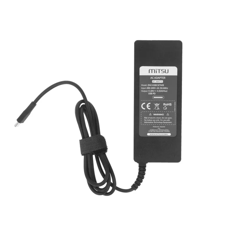 Zasilacz do laptopa 87W USB-C 5V-9V-12V-15V/3A, 20V/3,25A, 20,2V/4,3A PD