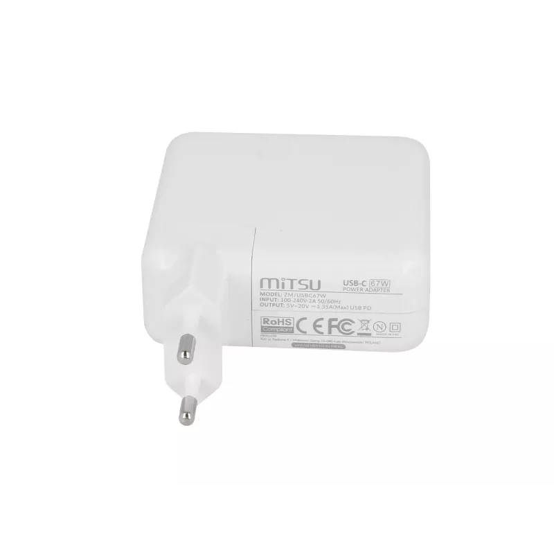 Zasilacz do laptopa 67W USB-C 5V-9V-12V-15V/3A, 20V/3.35A PD