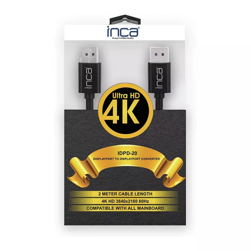 Kabel DisplayPort INCA IDPD-20 DP > DP; 4K60Hz; 2,0m retail