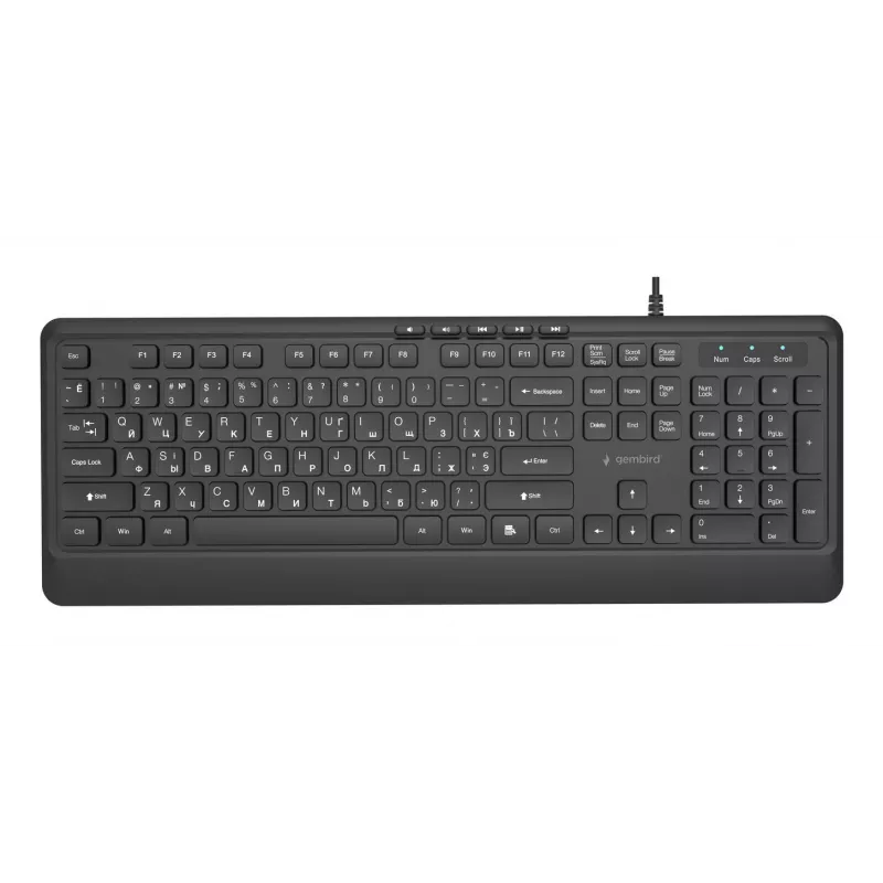 Klawiatura multimedialna USB CYRYLICA/CZARNY KB-MCH-05-CYRL Gembird