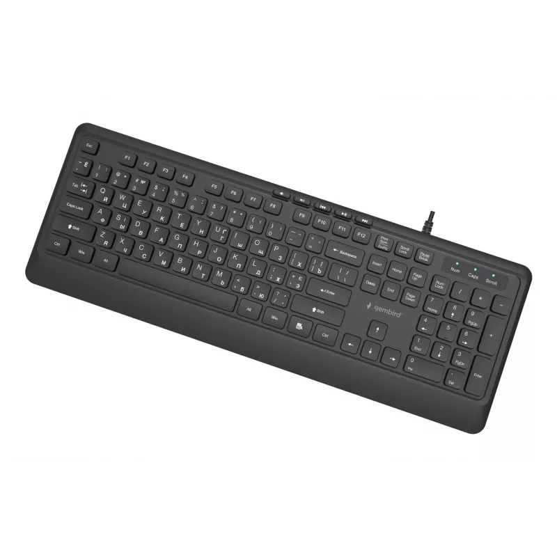 Klawiatura multimedialna USB CYRYLICA/CZARNY KB-MCH-05-CYRL Gembird