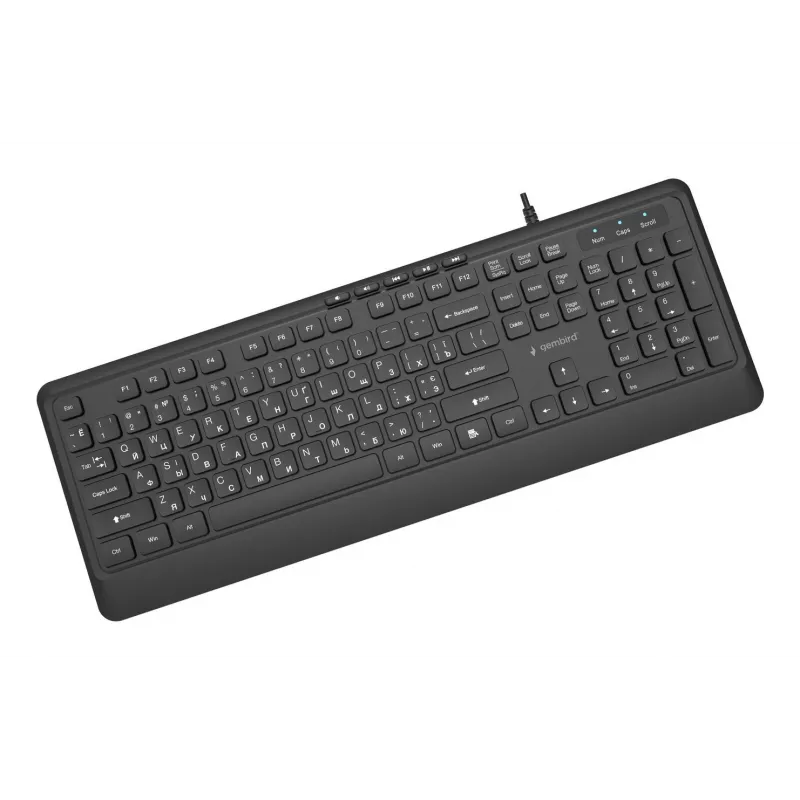 Klawiatura multimedialna USB CYRYLICA/CZARNY KB-MCH-05-CYRL Gembird