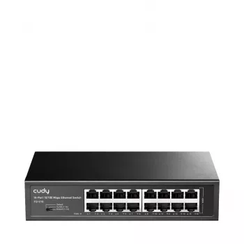 Cudy FS1016 przełącznik sieciowy Fast Ethernet (10/100) Czarny