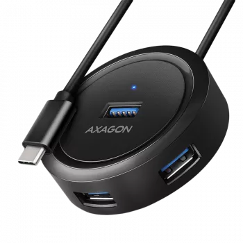 AXAGON HUE-P1C 4x USB 3.2 Gen 1 runder Hub 30 cm USB-A-Cable - kabel - cyfrowy/dane